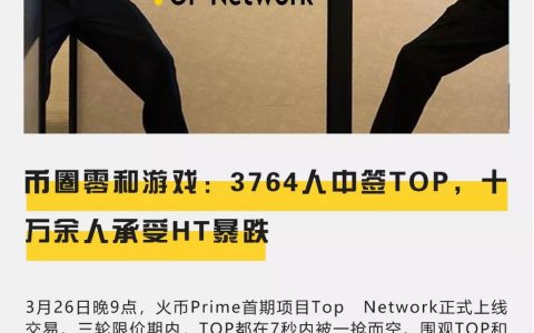 币圈零和游戏：3764人中签TOP，十万余人承受HT暴跌