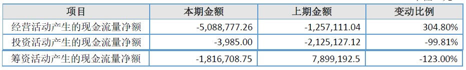 互联在线2018年现金流量状况