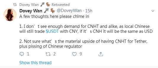 Tether要发行锚定离岸人民币的稳定币？业内普遍不看好