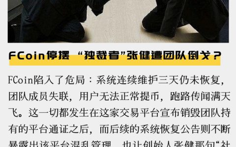 FCoin停摆 “独裁者”张健遭团队倒戈？
