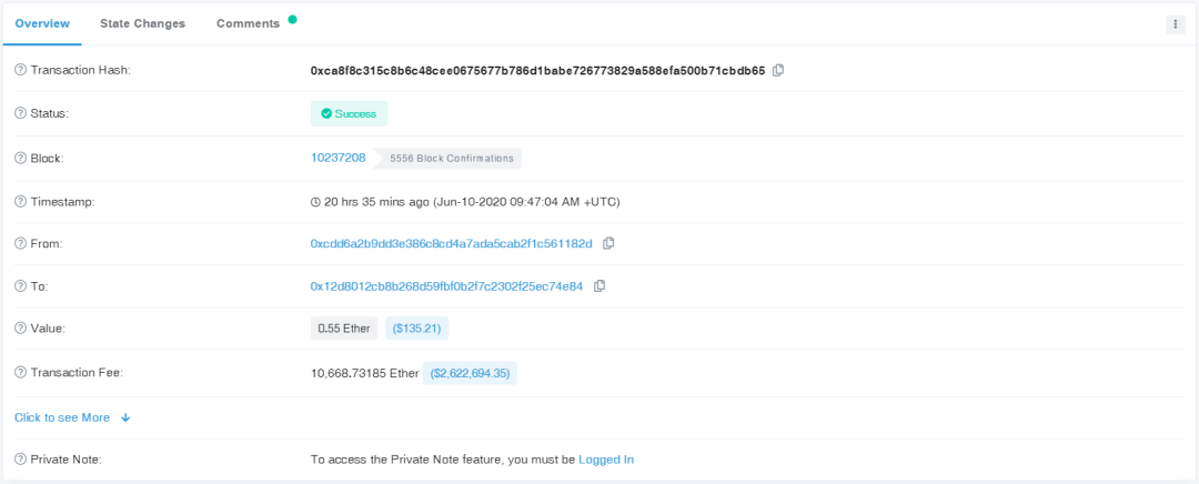 发送0.55 ETH花费近260万美元！这笔神秘交易引发大猜想