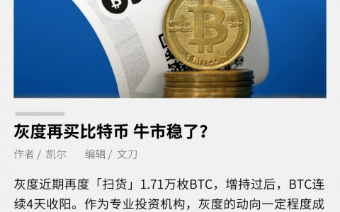 灰度再买比特币，牛市稳了？
