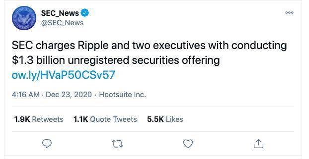遭遇 SEC“狙击”和交易所下架，Ripple 该不会要归零吧……