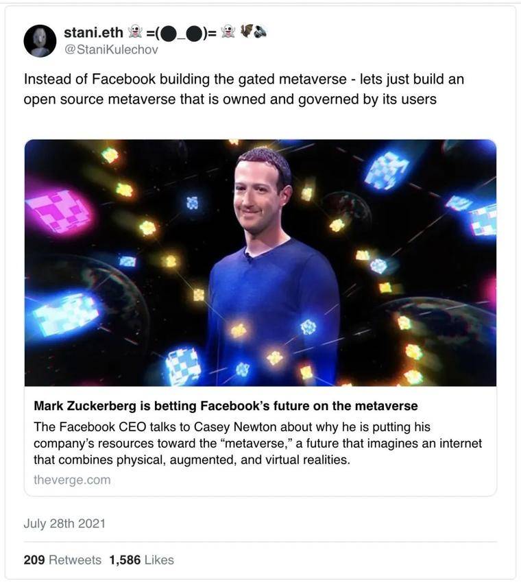 Facebook 进军元宇宙会威胁以太坊？连接元星系将成为关键